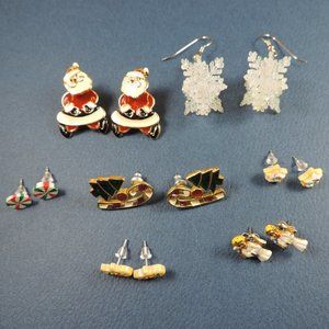 Vintage | 7 Pairs of Christmas Earrings